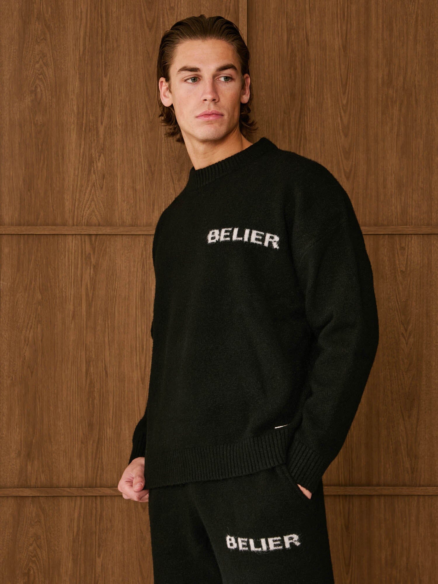 Black Intarsia Knit Jumper