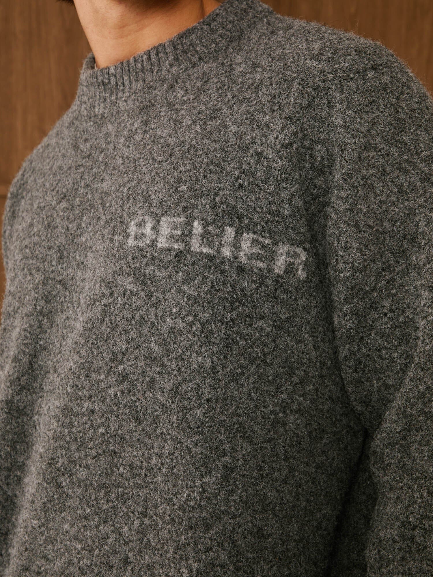 Charcoal Intarsia Knit Jumper