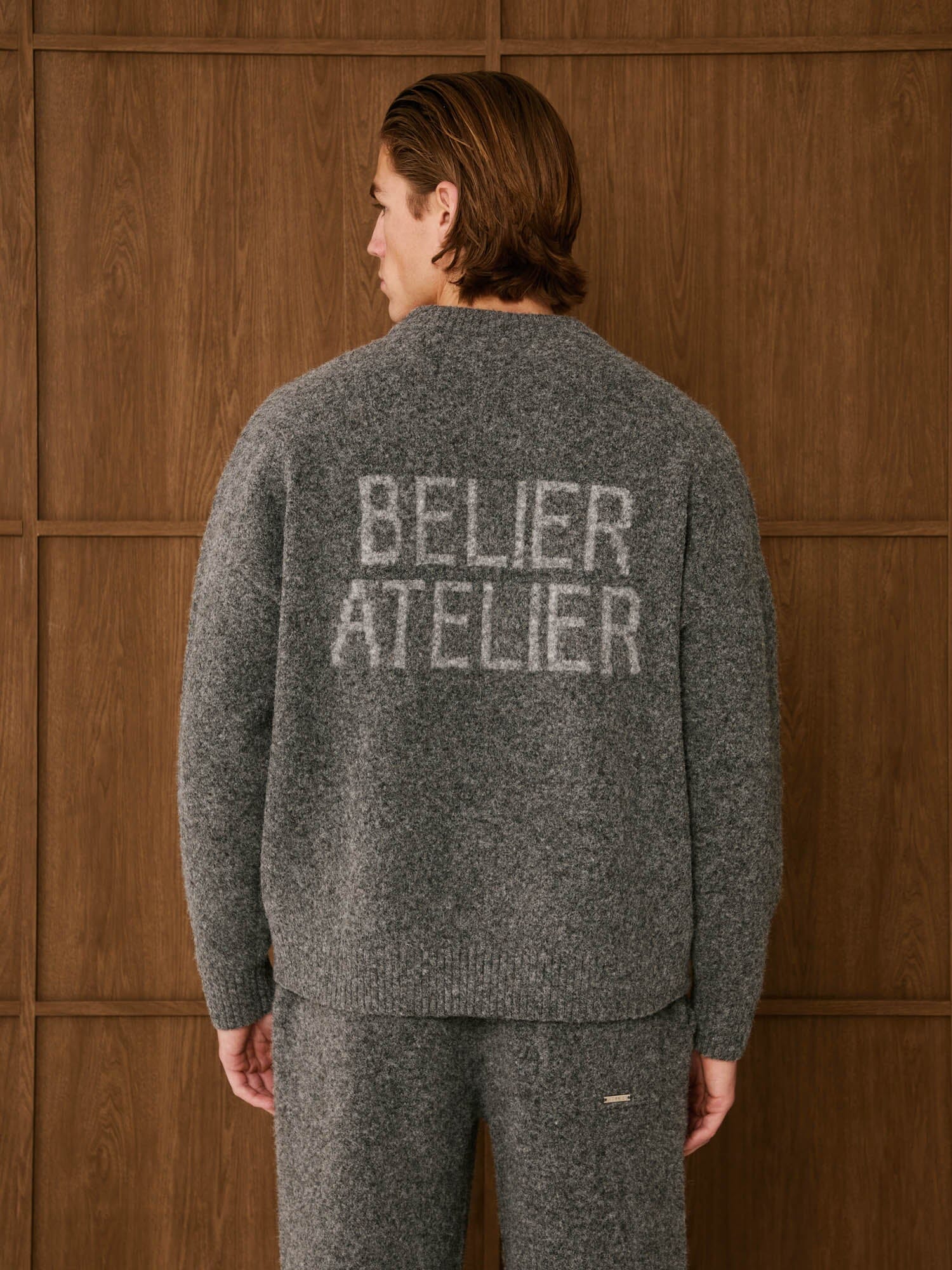 Charcoal Intarsia Knit Jumper