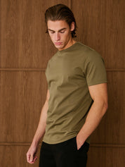 Olive Crest Logo Embroidered Mercerised T-Shirt