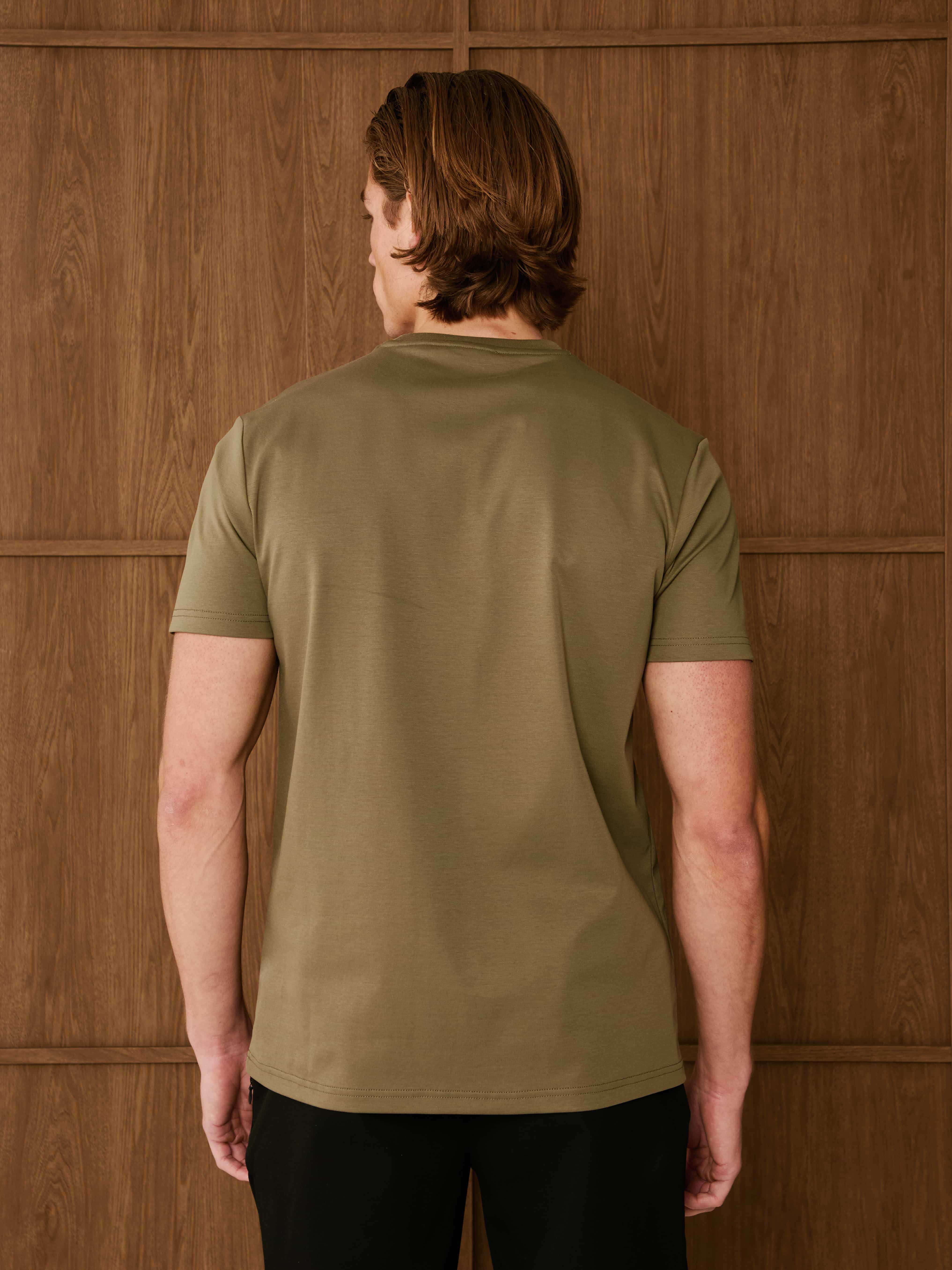 Olive Crest Logo Embroidered Mercerised T-Shirt
