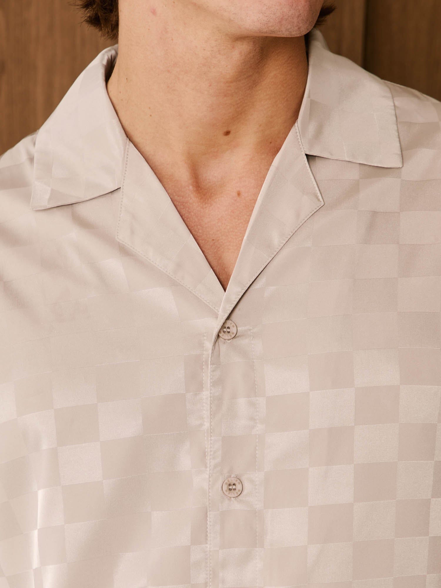 Champagne Jacquard Square Shirt