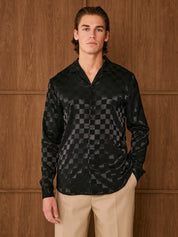 Black Jacquard Square Shirt