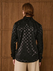 Black Jacquard Square Shirt