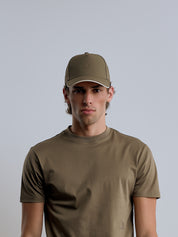 Crest Embroidered Mercerised T-Shirt - Olive