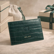 Green Croc Card Holder