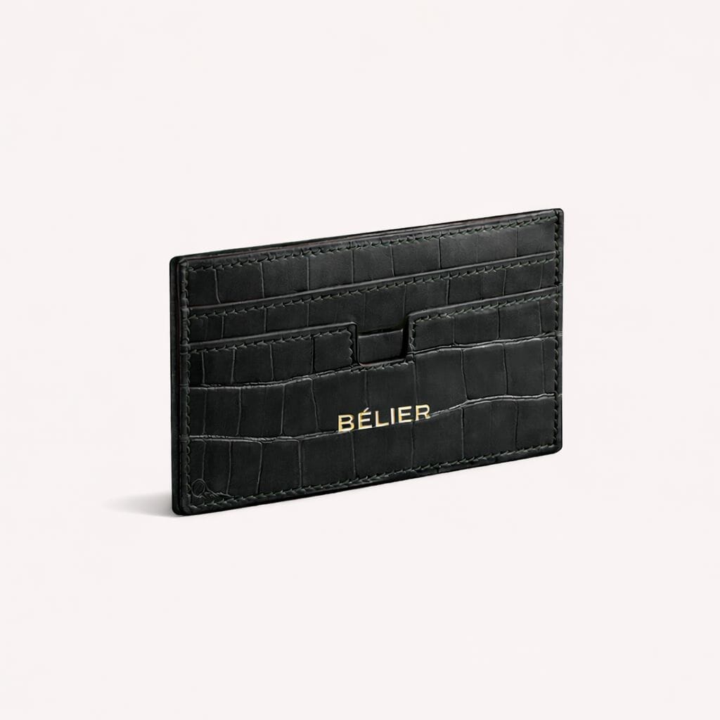 Black Croc Card Holder