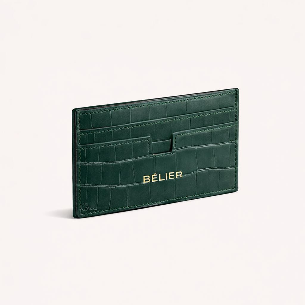 Green Croc Card Holder