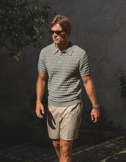 Jacques Diamond Stitch Polo - Sage