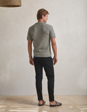 Jacques Diamond Stitch Polo - Sage