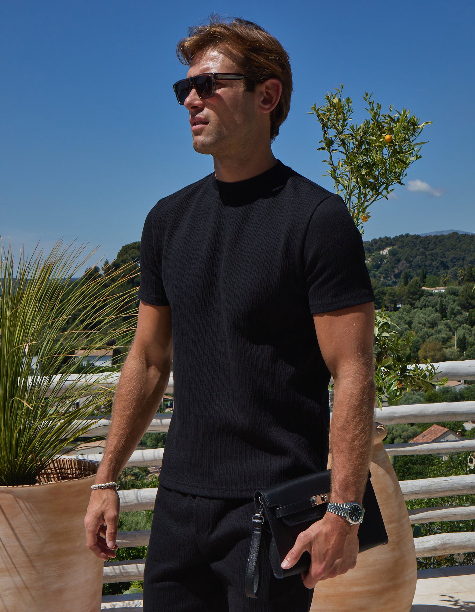 Edwin Textured T-Shirt - Black