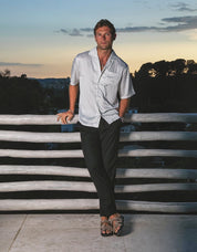 White Jacquard Illusion S/S Shirt