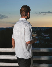 White Jacquard Illusion S/S Shirt