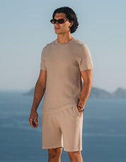 Alfonso Patterned Knit T-Shirt - Stone
