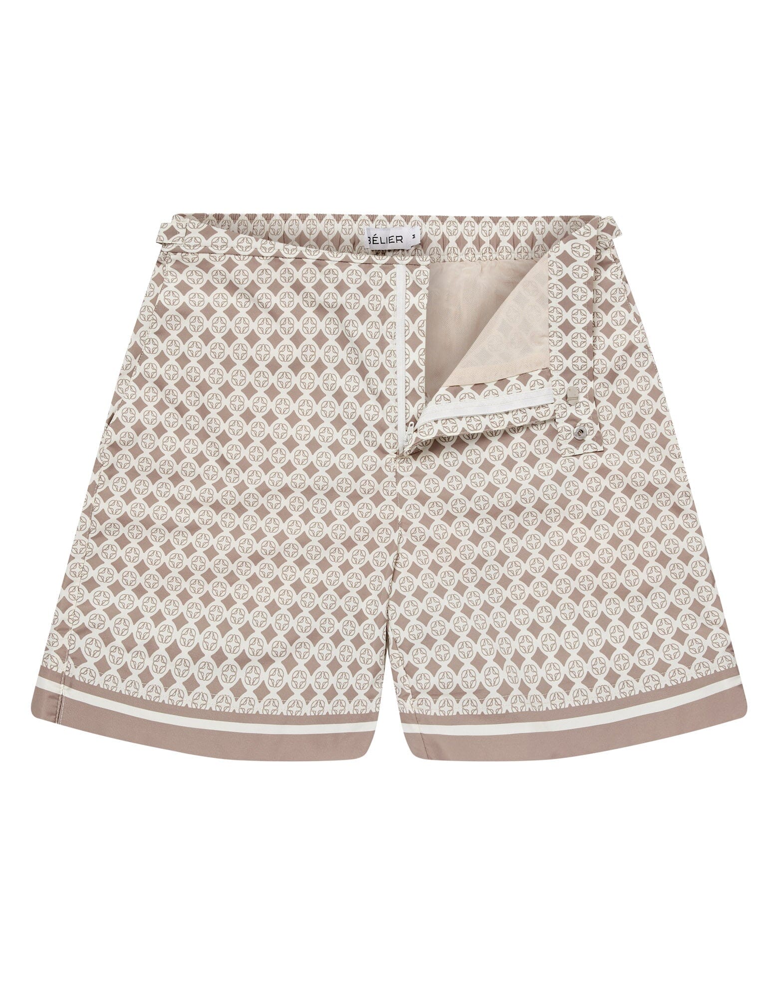 Emblem Print Side Adjuster Swimshort - Mocha