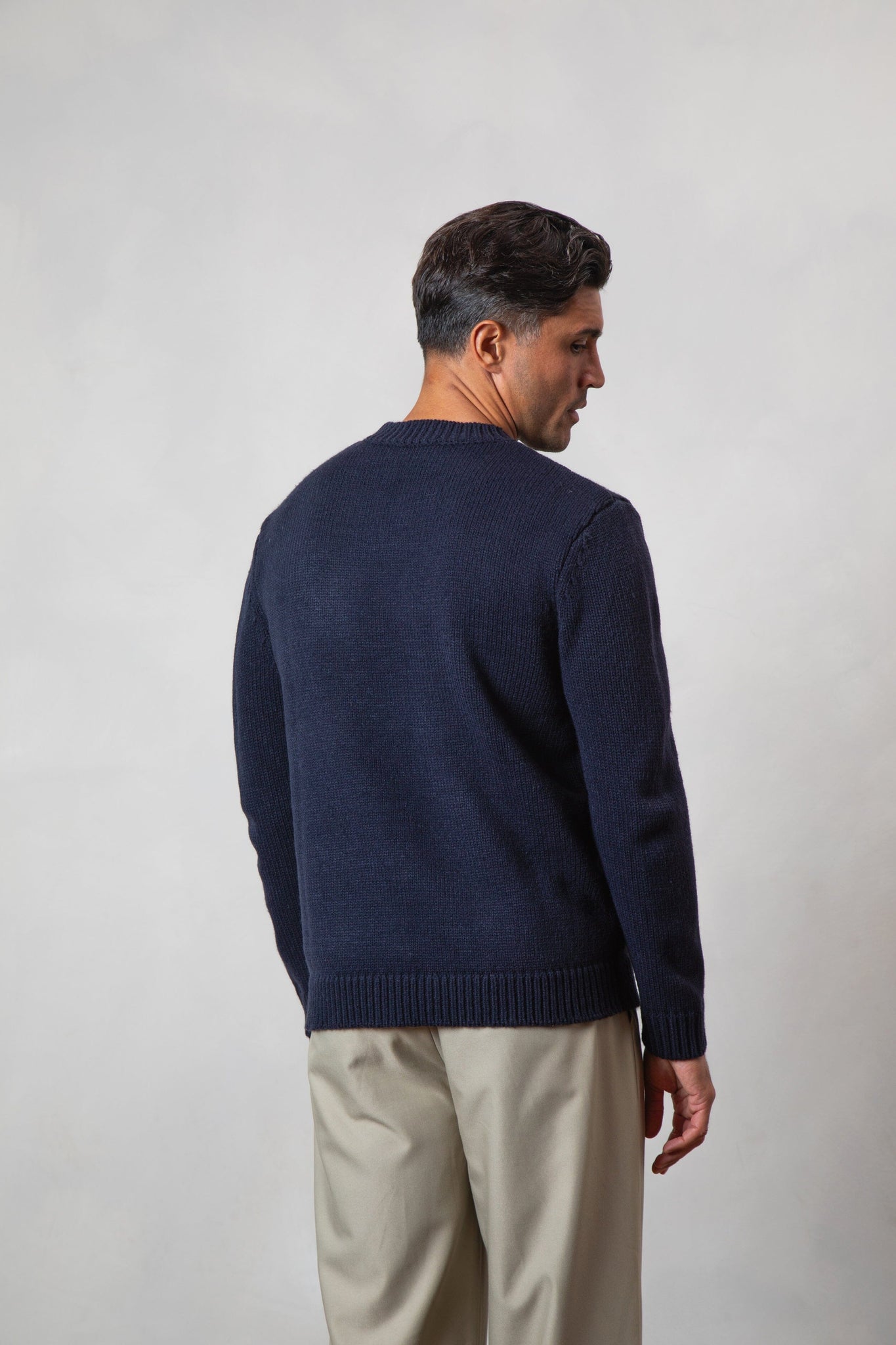 Navy Knitted Crewneck