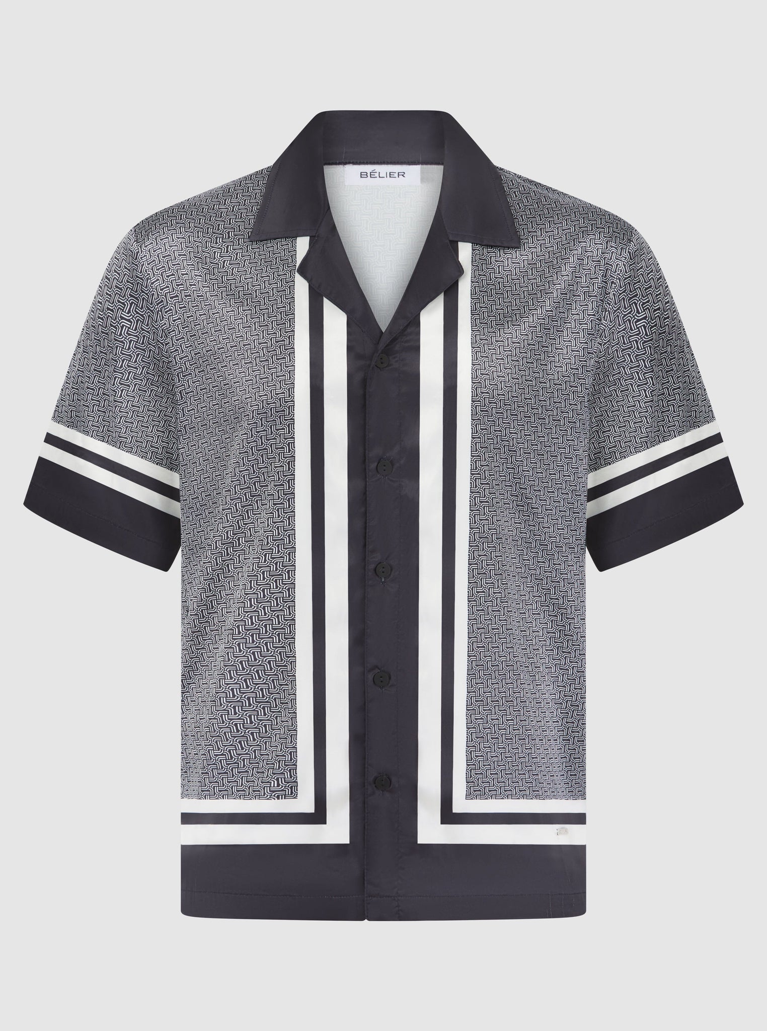 White/Black S/S Printed Resort Shirt