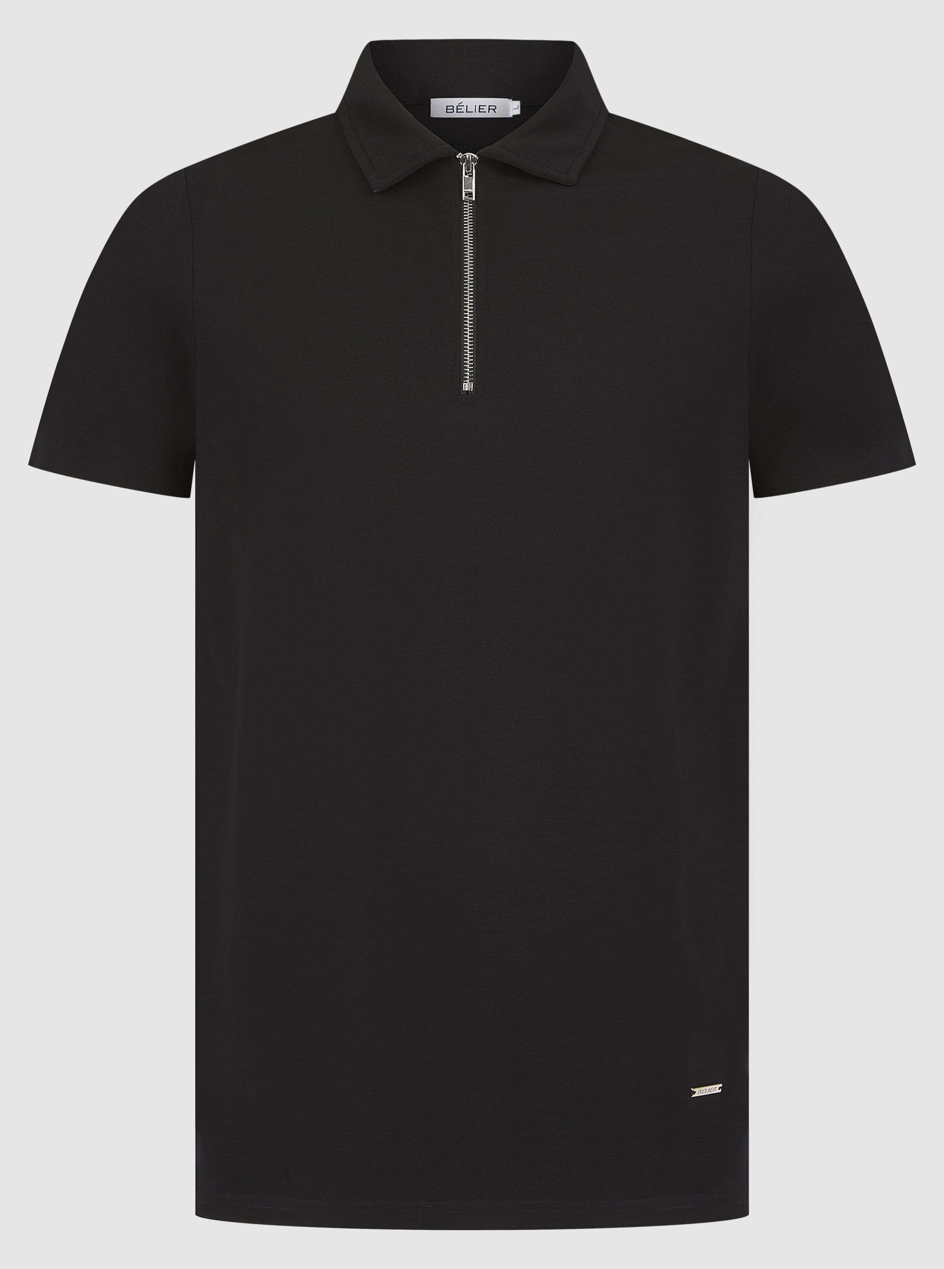 Premium Zip POLO BLACK