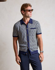 Navy Labyrinth Knit Cardigan