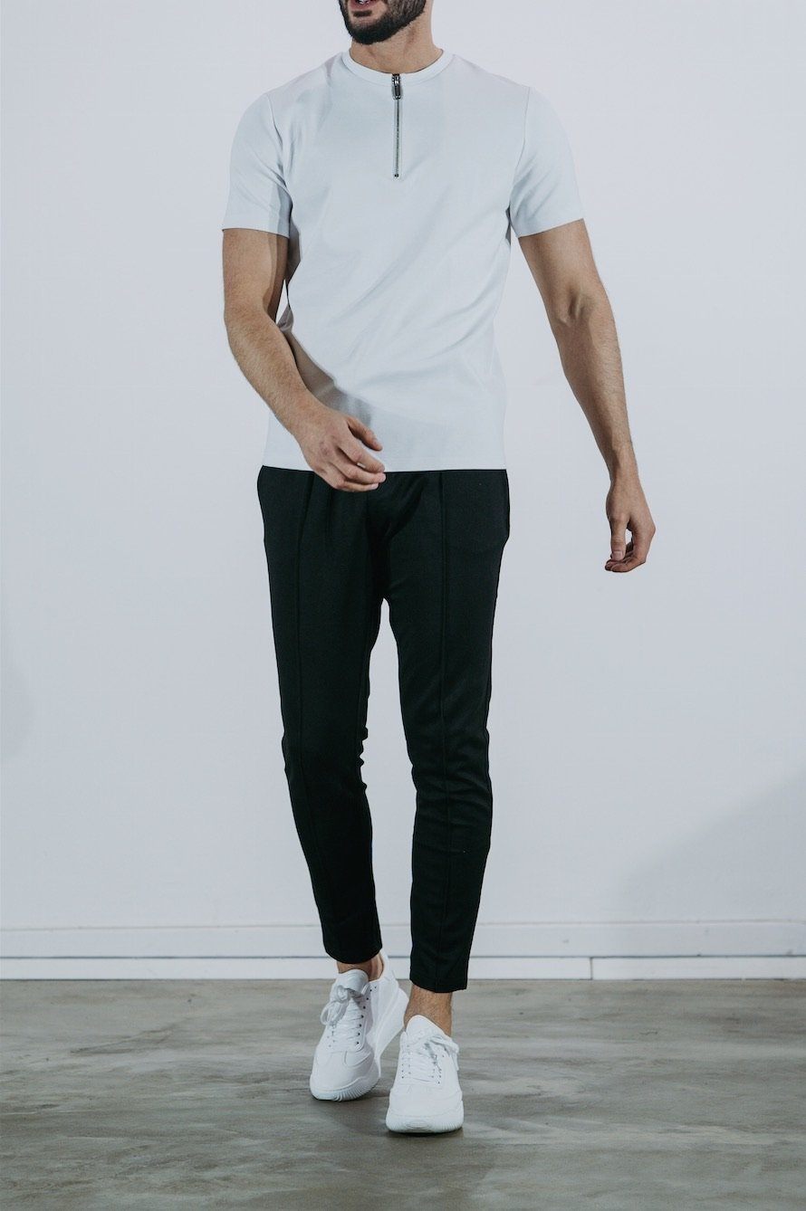 Premium Zip T-Shirt WHITE
