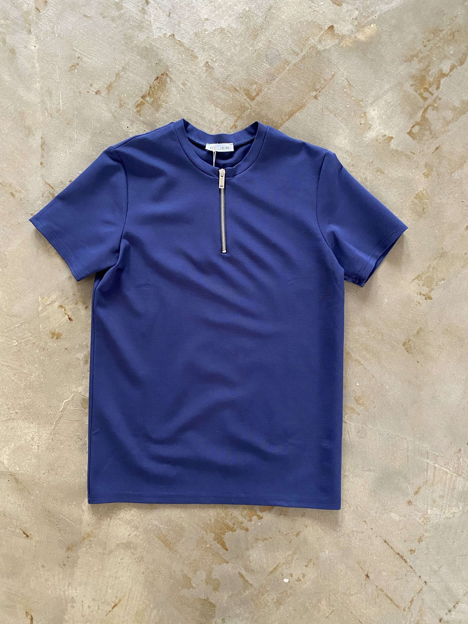 zip t-shirt navy